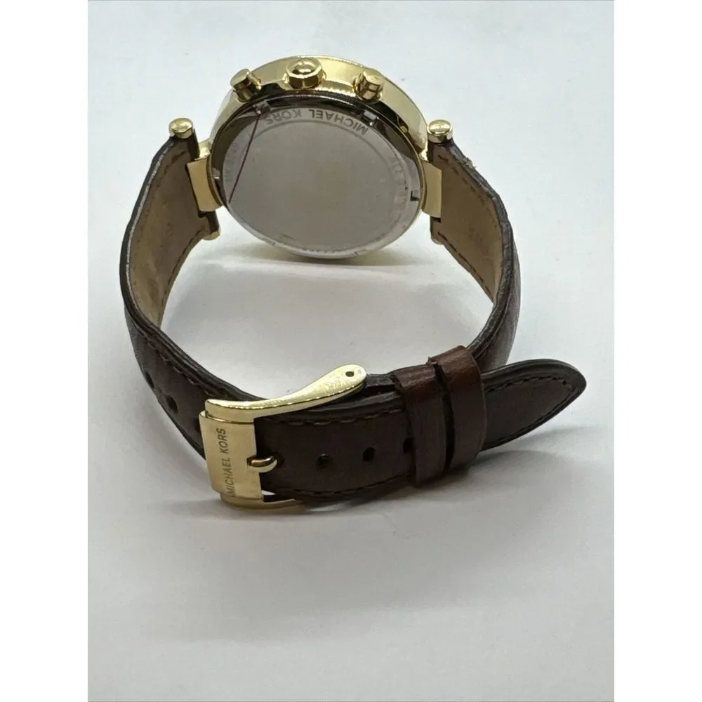 Michael Kors Parker MK2249 Women's Brown Leather Strap Analog Dial Watch JNA431